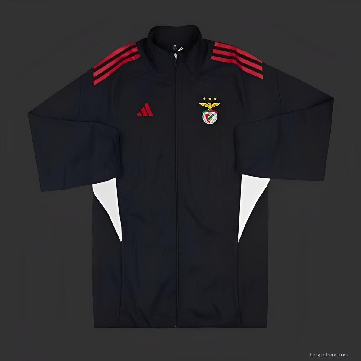 25/26 Benfica BLACK Full Zipper Windbreaker