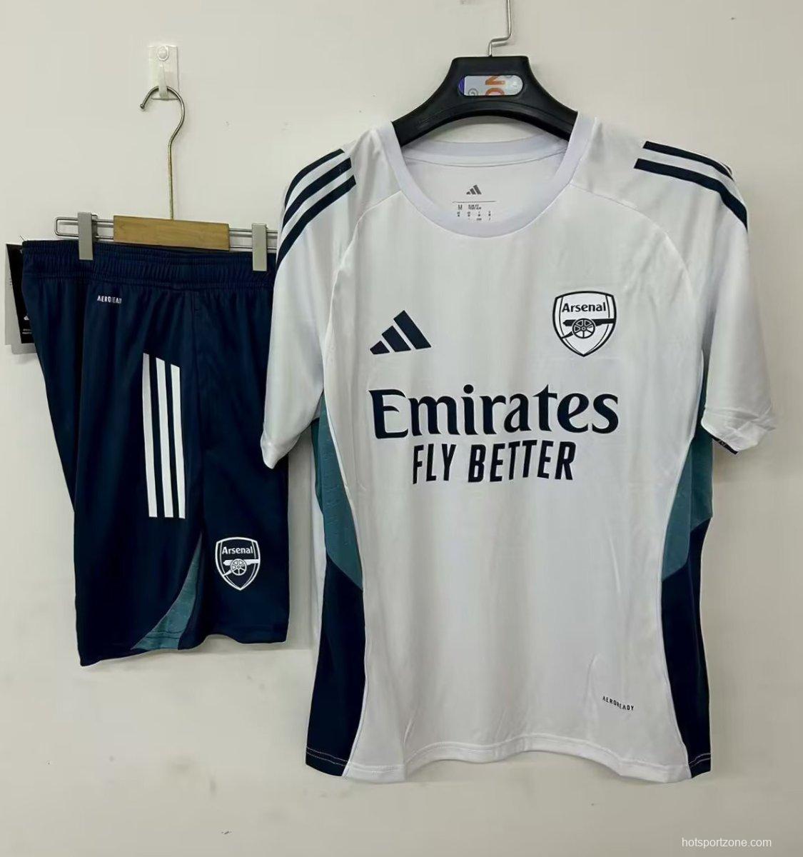 25/26 Arsenal Pre-Match Jersey White+ Shorts