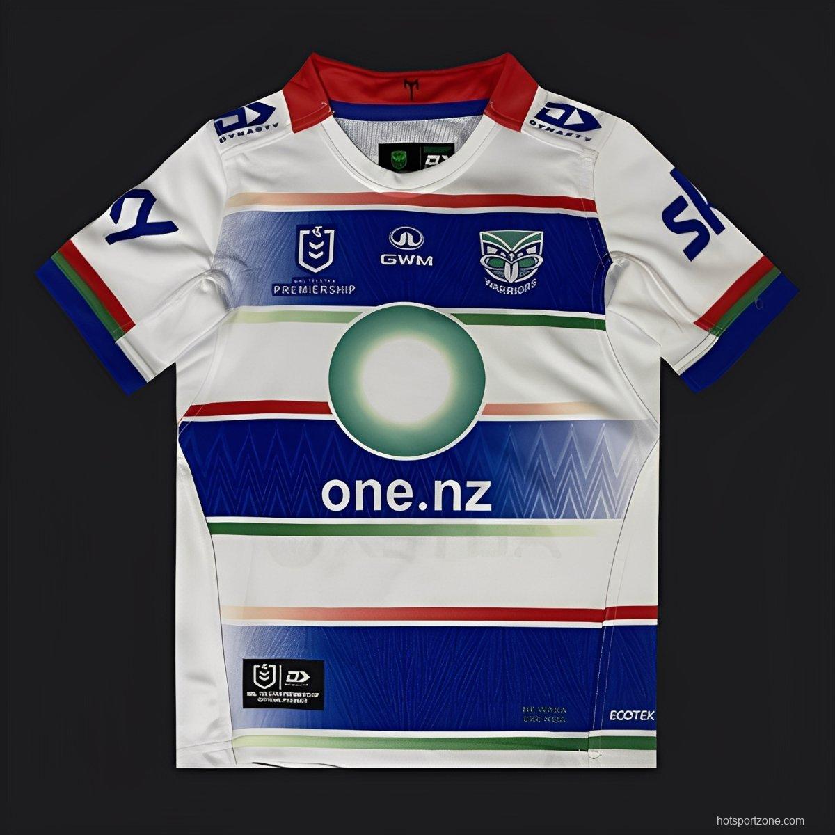 25/26 Kids New Zealand Warriors White with Rainbow Stripes Jersey