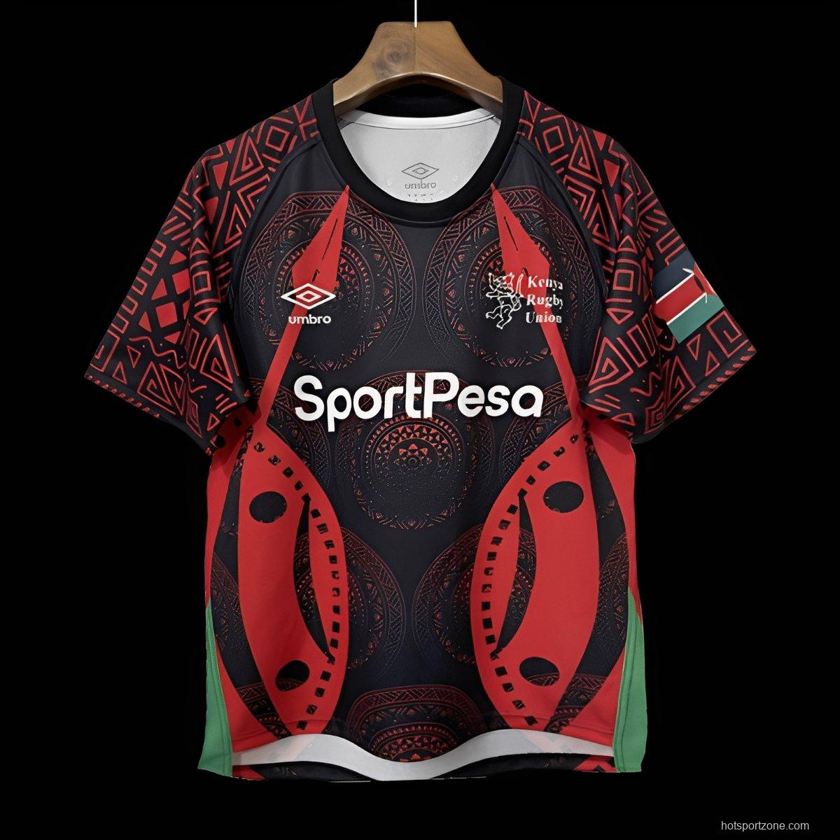 2026 Kenya Black with Red Maasai Shield and Tribal Patterns Jersey
