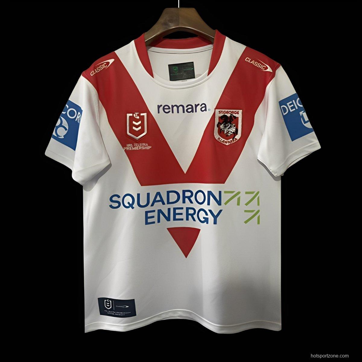 25/26 St George Illawarra Dragons White with Red V Jersey