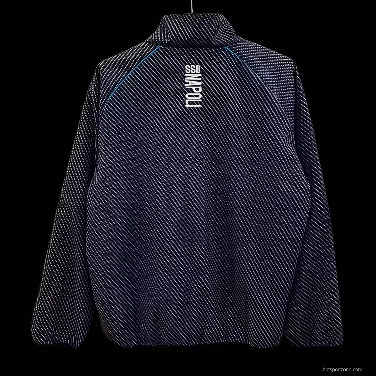 25/26 Napoli Navy with Diagonal Stripe Pattern Windbreaker