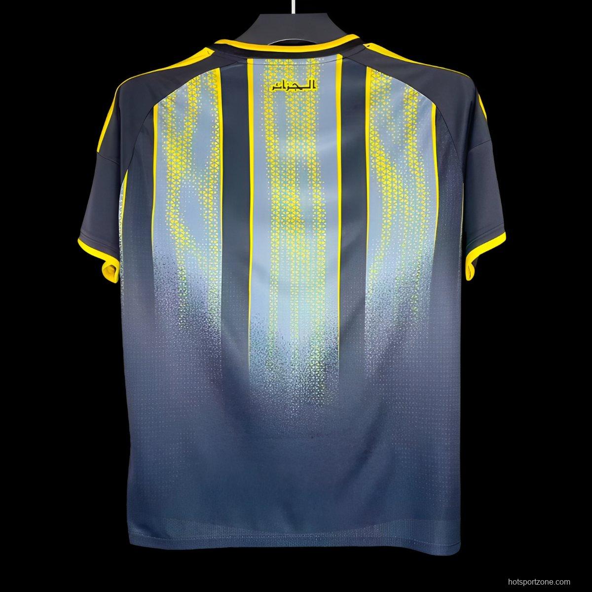 2026 Algeria Grey with Yellow Gradient Stripes Pre-Match Jersey