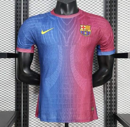 Player Version 25/26 FC Barcelona Blue & Burgundy with Geometric Gradient Pattern Jersey