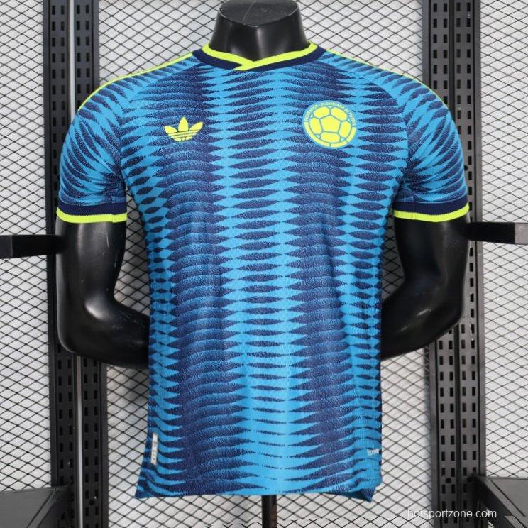 2026 Player Version Colombia Blue with Wavy Zigzag Pattern Jersey