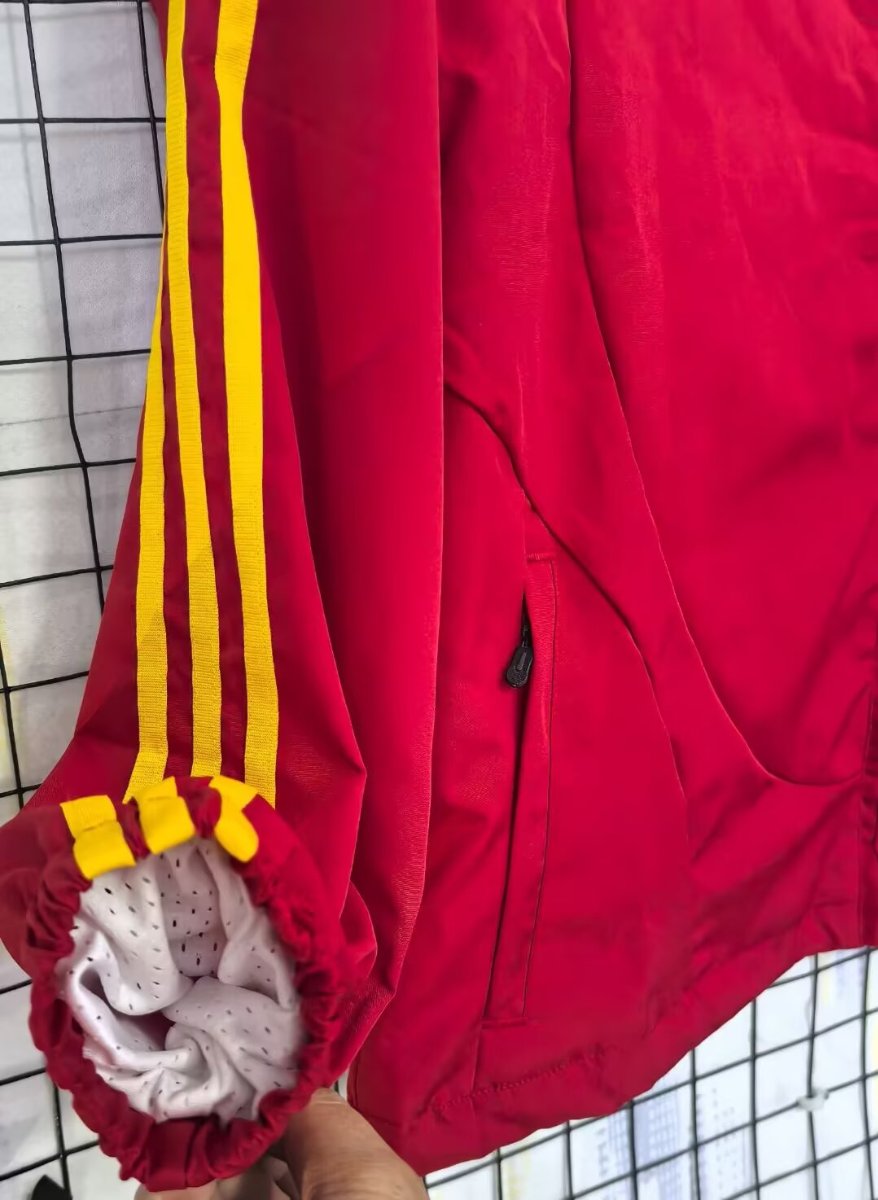 2026 Spain Vintage Adidas Red Full Zipper Windbreaker