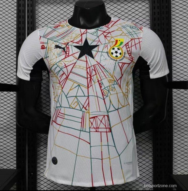Player Version 2026 Ghana White with Multicolor Pattern Special Edition Jersey