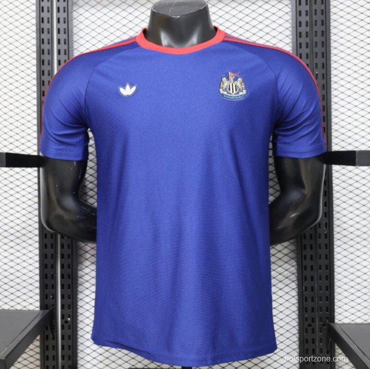 Player Version 26/27 Newcastle United Blue 1990 Vintage Remake  Short Sleeve Away Jersey