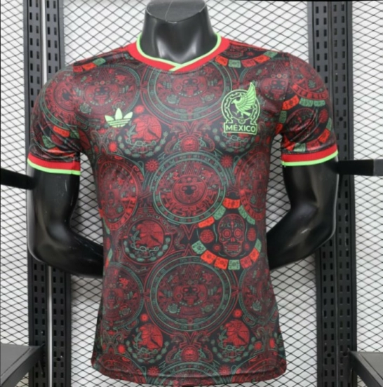 Player Version 2026 Mexico  Black with Aztec Calendar & Day of the Dead Special Edition Jersey