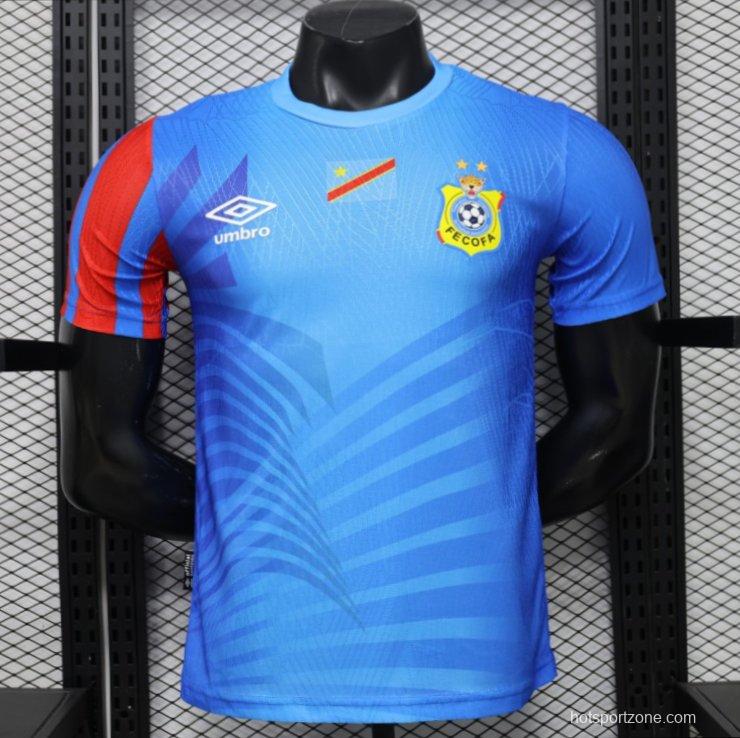 Player Version 26/27 DR Congo  Sky Blue & Red  Home Jersey