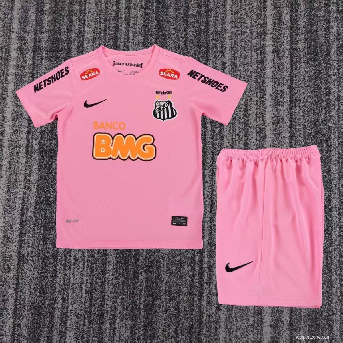 Retro 12/13 Kids Santos Away Pink Jersey