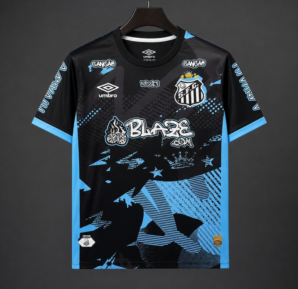 25/26 Santos FC Neymar Jr Special Edition Jersey - Blaze Black/Blue Jersey
