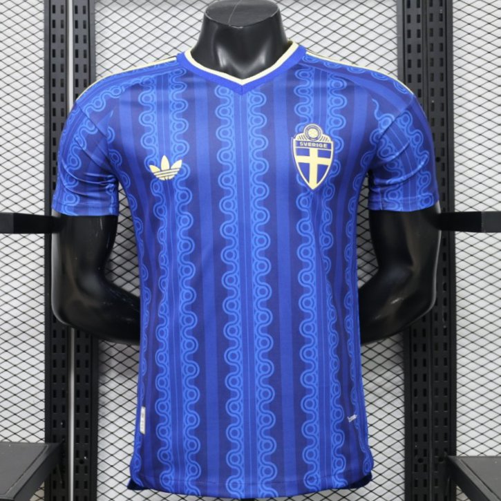 Player Version 2026 Sweden Blue with Tonal Chain Stripe  Away Jersey