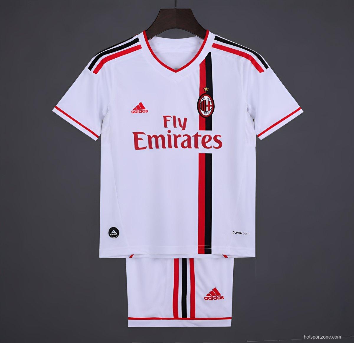 Retro 2010/11 Kids AC Milan White Away Jersey