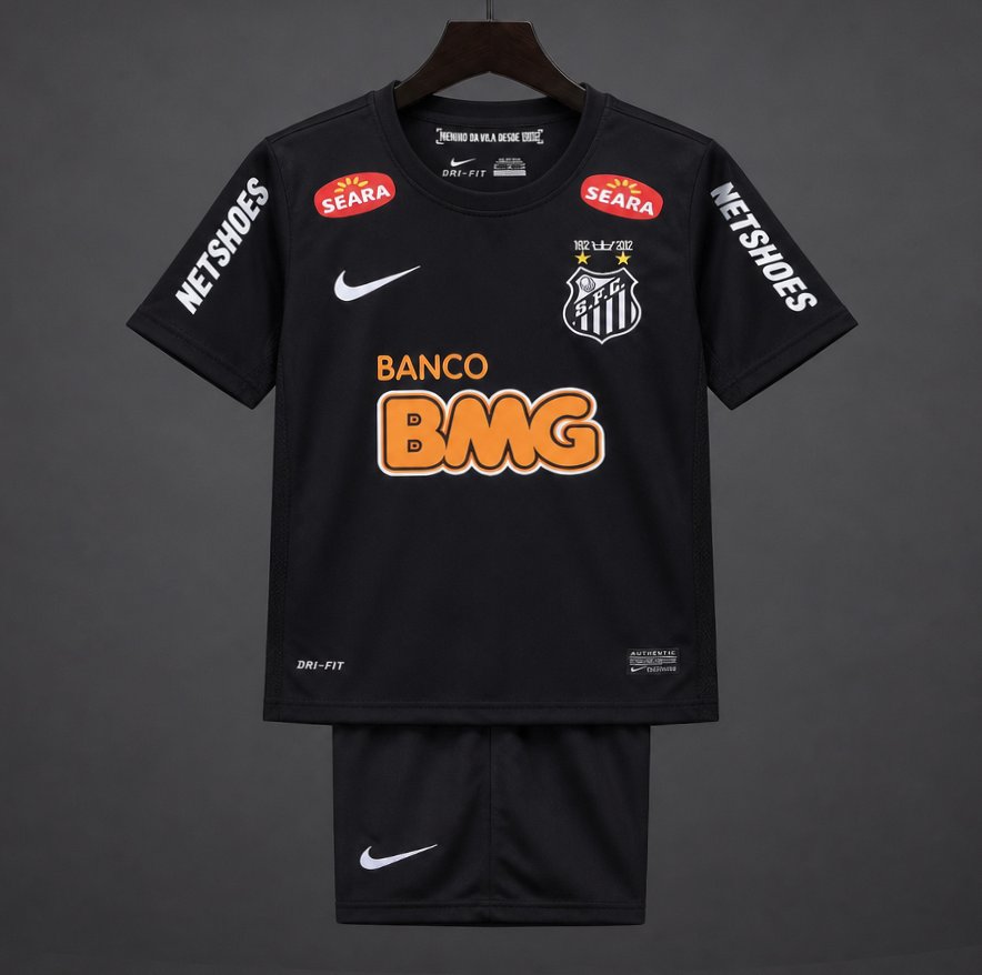Retro Kids 12/13  Santos Black Jersey