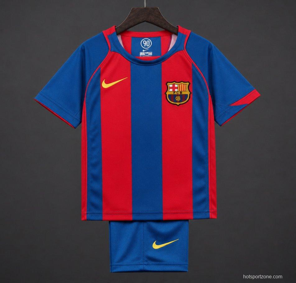 Retro Kids 04/05 FC Barcelona Home Jersey