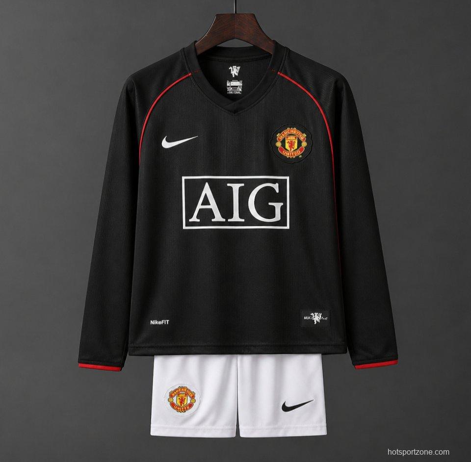 Retro Kids 07/08 Manchester United Away Long Sleeve Jersey