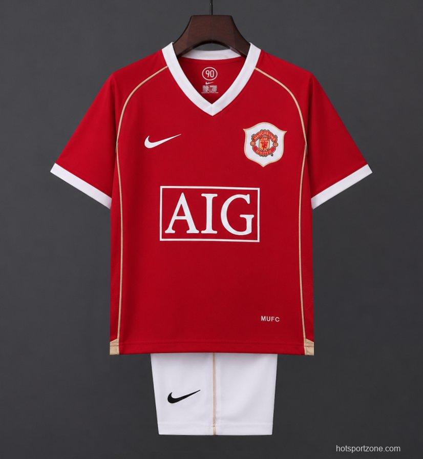 Retro Kids 06/07 Manchester United Home Jersey