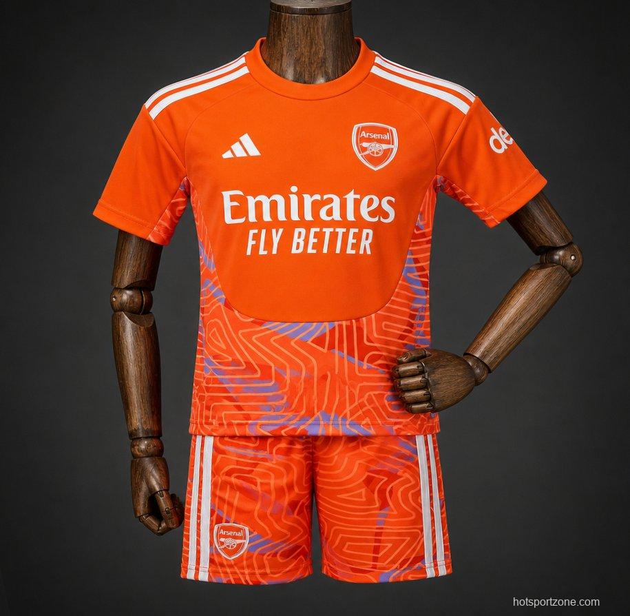 26/27 Kids Arsenal Goalkeeper Orange Jersey