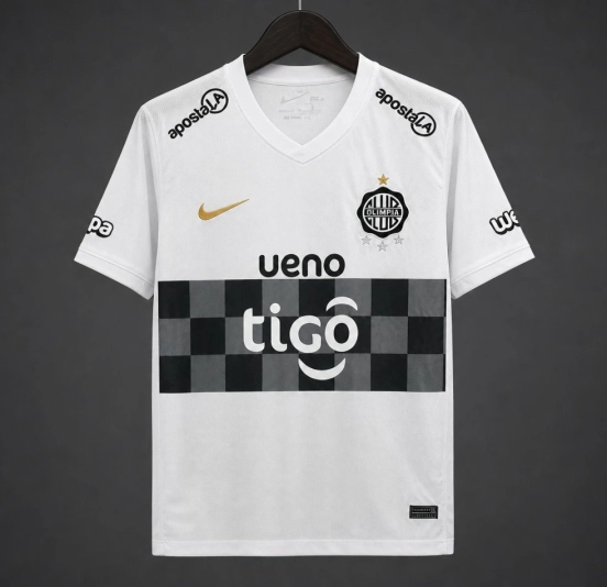 26/27 Olimpia Home White with Black Checkered Panel Jersey