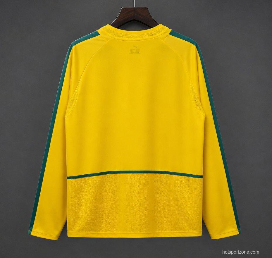 Retro 2002 Brazil Home Long Sleeve Jersey