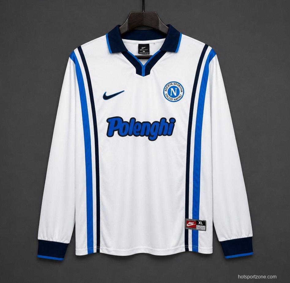 Retro 97/98 Napoli Away White Long Sleeve Jersey