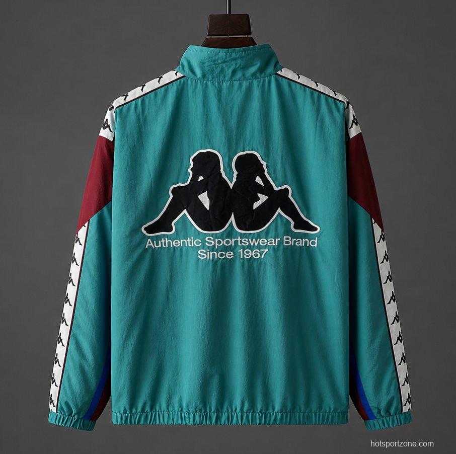 Retro 1967 Barcelona Teal & Blue & Burgundy Kappa Windbreaker Jacket
