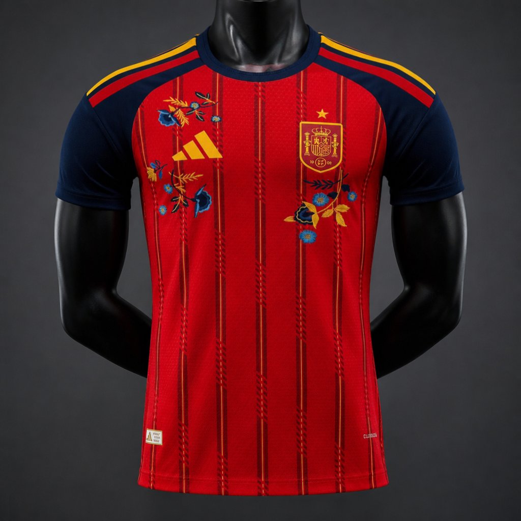 Player Version 2026 Spain Home "Floral Edition" Off White Special Jersey
