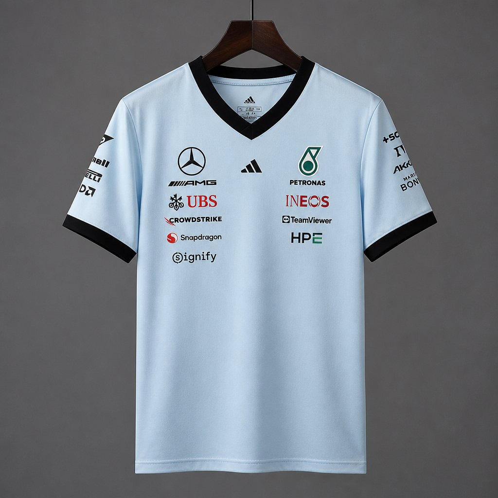 2026 F1 Mercedes-AMG Petronas F1 Team Light  Blue Training Jersey