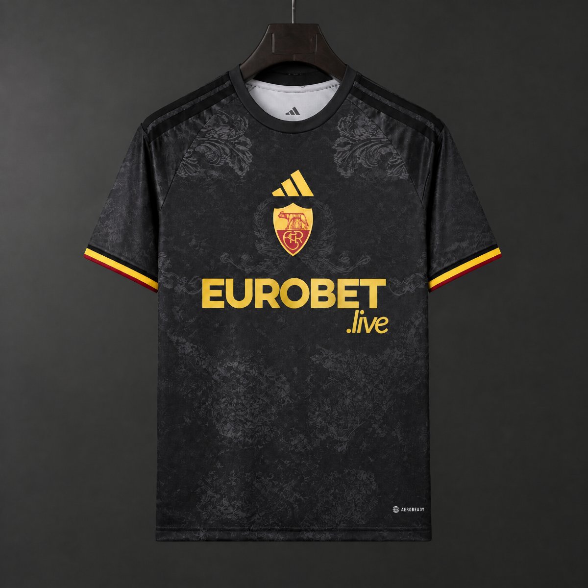 26/27 Roma Third Black Jersey With Sponsor