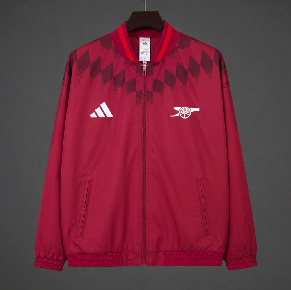 26/27 Arsenal  Red Full Zipper Windbreaker Jacket