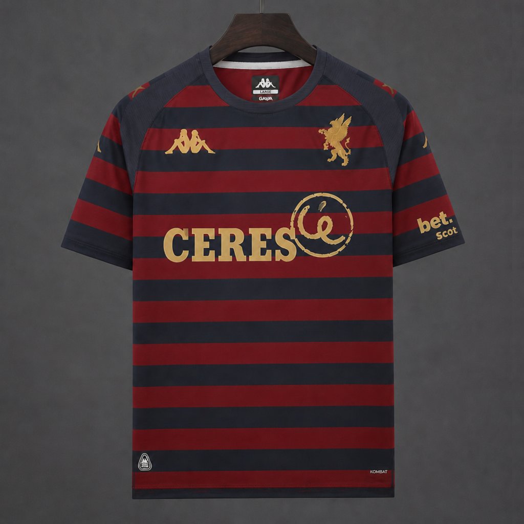 26/27 Genoa Third Maroon Stripes Jersey
