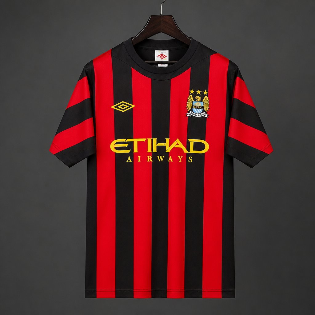 Retro 11/12 Manchester City Away Red Black Jersey