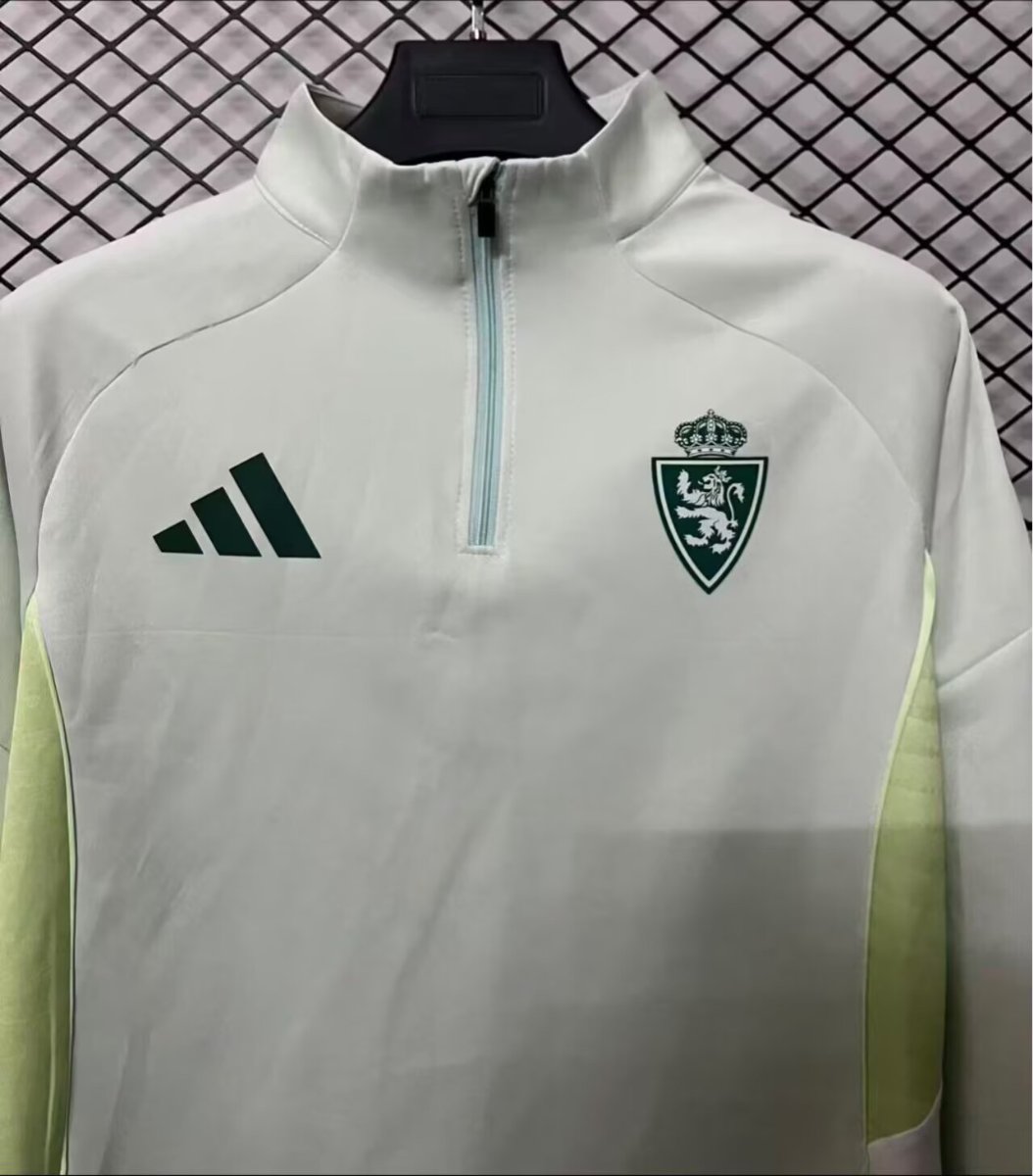 26/27 Real Zaragoza Light Grey Half-Zip Long Sleeve Training Top