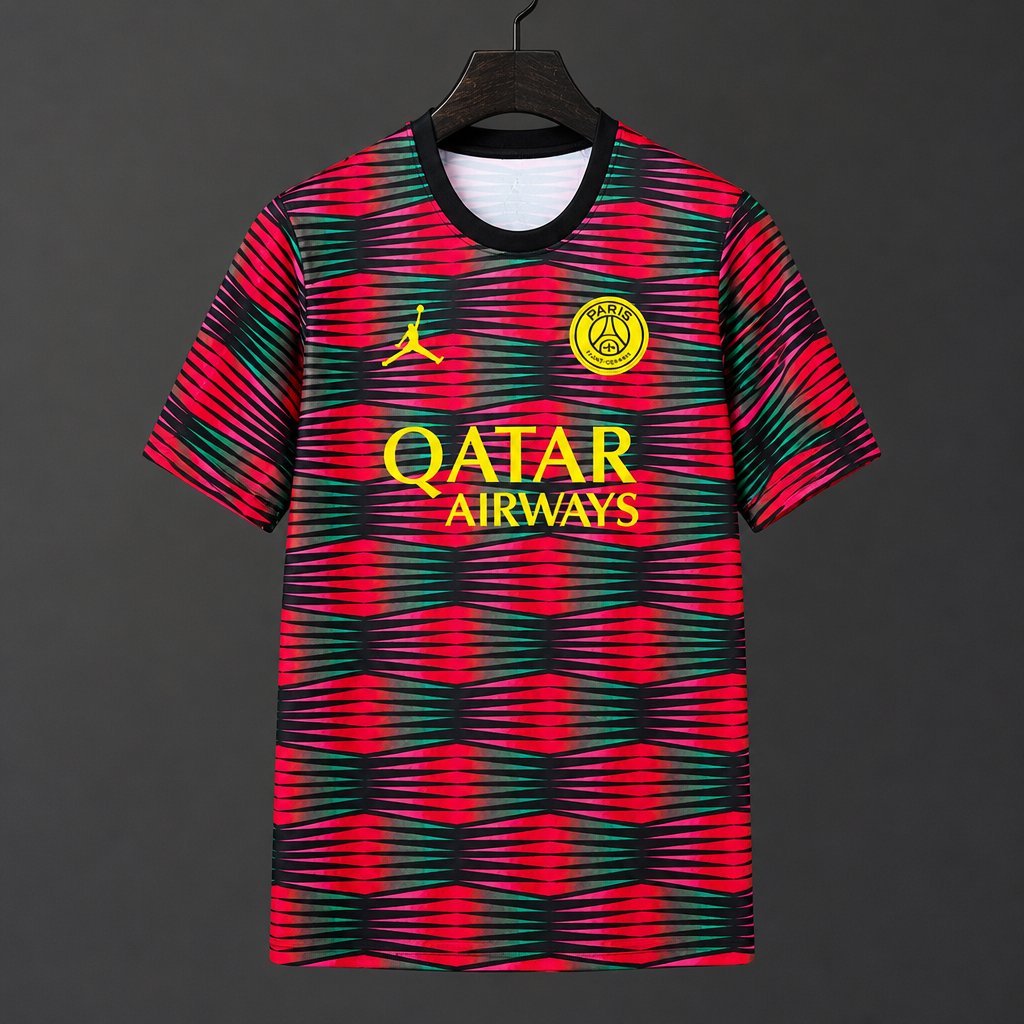 26/27 Paris Saint-Germain x Jordan Pre-Match Red Green Jersey