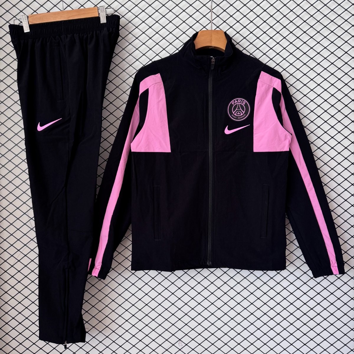 26/27 PSG Black/Pink Full Zipper Windbreaker+ Long Pants